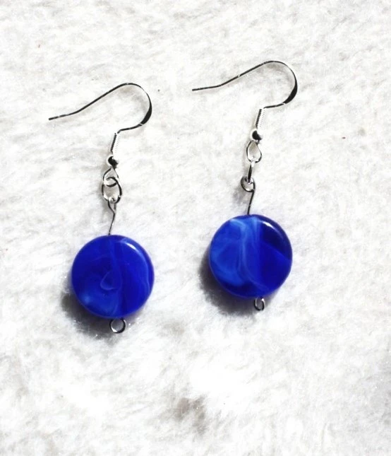 Boucles bleues cr argent 925 neuves